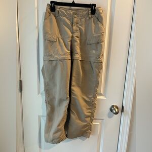 The North Face Khaki Convertible Cargo Pants. Size 4